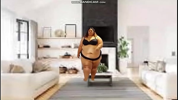 Fat Latina BBW with Cellulite Thighs Jiggles her Flab for you (Solo, AI-Generated, A070605b)