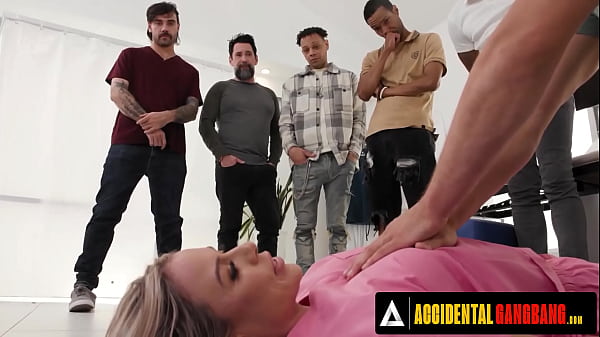 ACCIDENTAL GANGBANG – Hot Nurse Summer Vixen Gets Gangbanged During First Aid Training