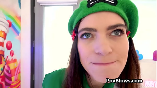 Busty scout chick Nicole titty fucked before blowing hard dick