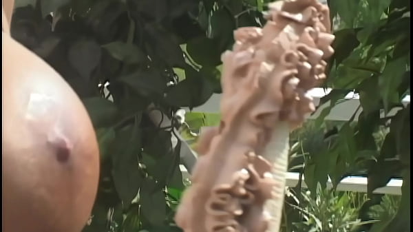 A big-titted whore takes two dicks at once and eats their cum from her own ass afterwards