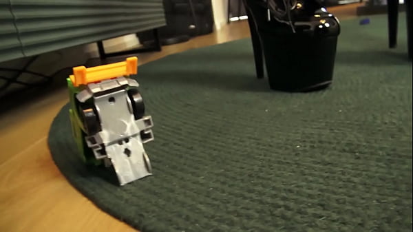 n her red latex dress and patent leather boots, Celina is in the mood for destruction and today.