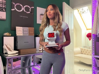 Blonde babe Lesley Solo in the Backyard