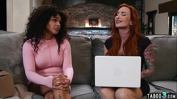 Redhead MILF Sophia Locke playing with her latina tranny GFs dark cock