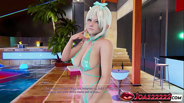 Sexy Blonde Luna in Blue Bikini at Pool Party – Rule34 Featuring Kiss Teasing, Pussy Masturbation, Wet Cunnilingus With Squirt Ending